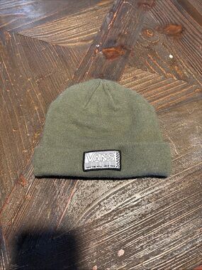 Vans Olive Knit Cuffed Beanie with Logo Patch